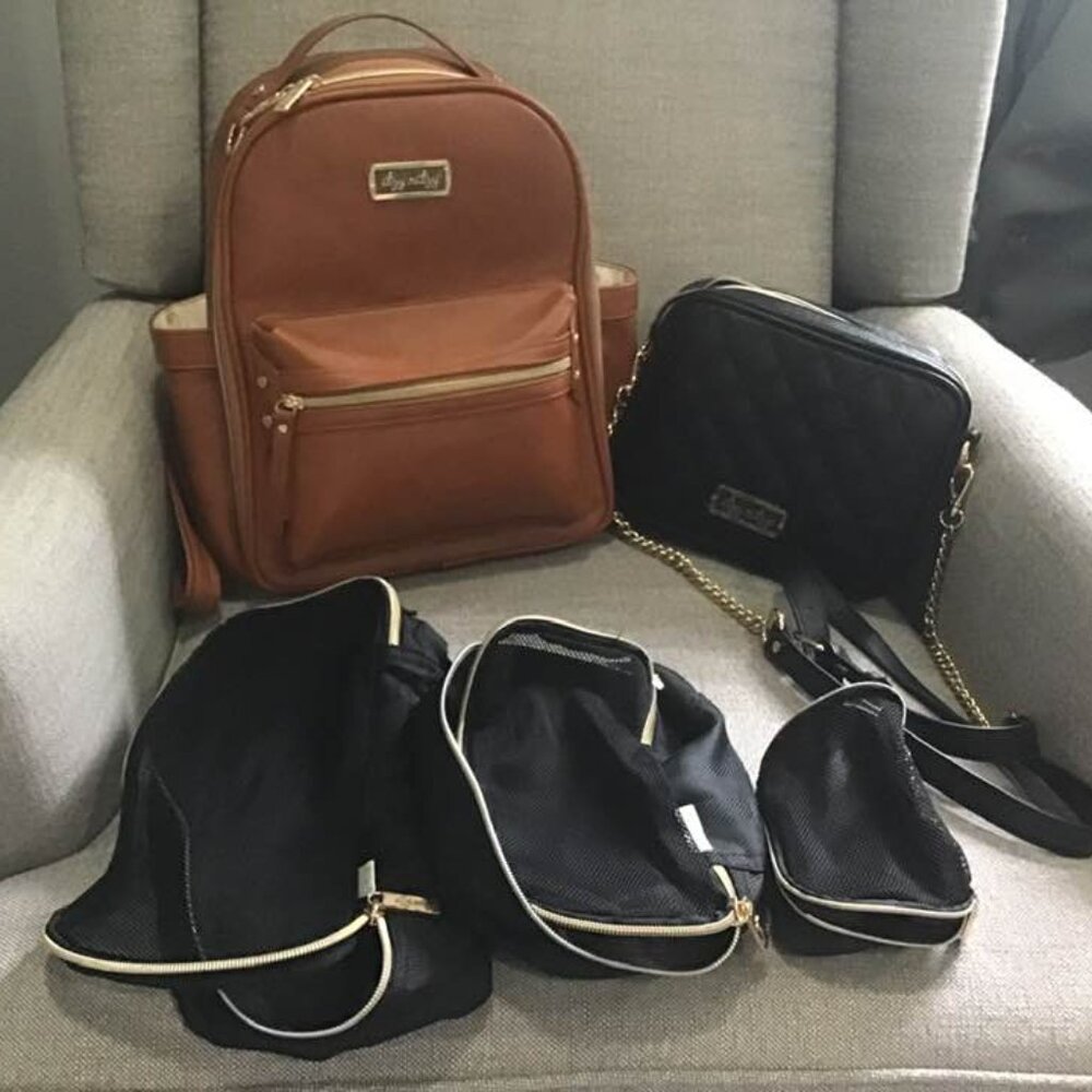 Itzy Ritzy Mini Diaper Bag + Double Take Crossbody + Packing Cube lot
